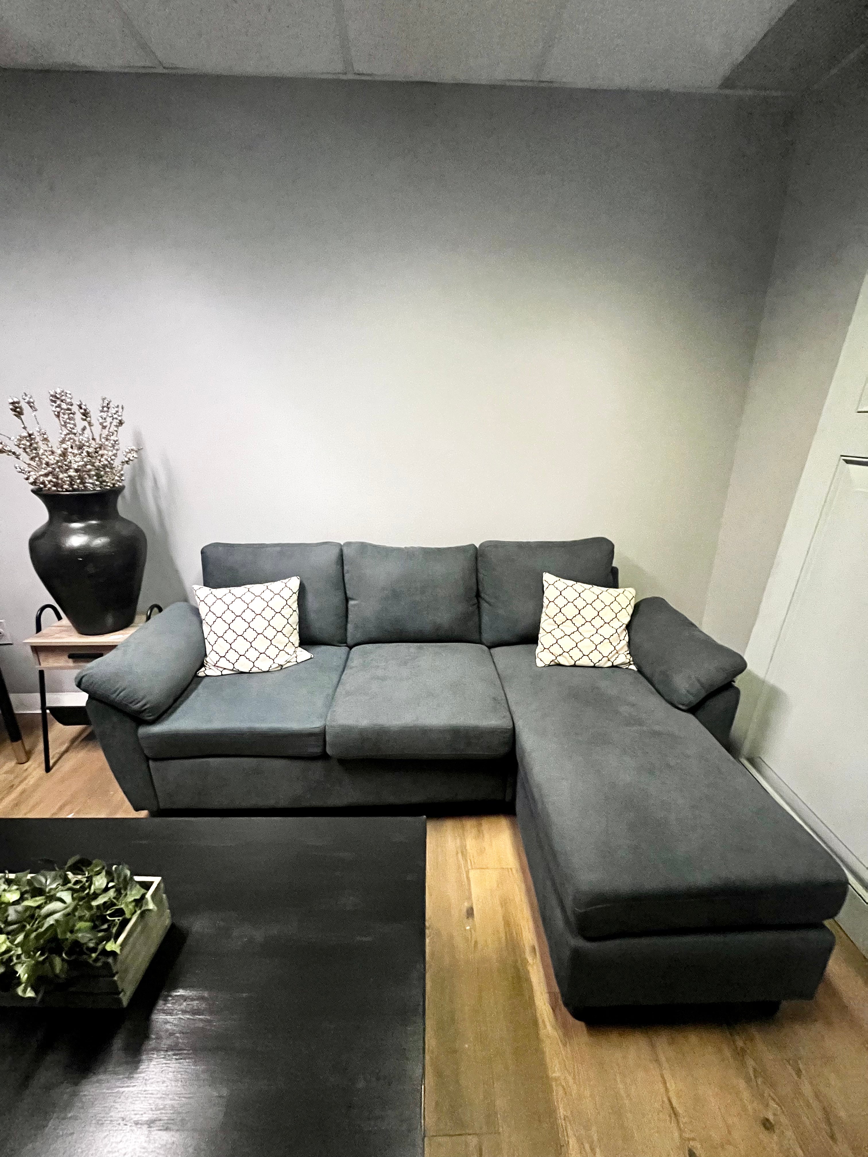 Dark gray sectional sofa!